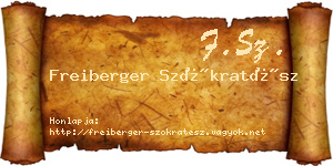 Freiberger Szókratész névjegykártya